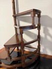 Vintage Italian Wooden Spiral Library Steps Bookcase Ladder 49  Made In Italy
