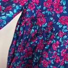 Kate Greenaway Girls Size 2t Vintage Floral Print Dress Pink Blue Roses Bow Tie
