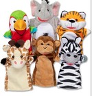 Melissa   Doug Safari Buddies 6 Piece Hand Puppets New But Damaged Box