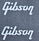 2  Guitar Headstock Logos  Die-cut Vinyl Decal   Silver  