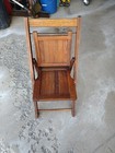 1950 Vintage Antique Child s Slat Wooden Folding Sunday School Chair Lot Of 2
