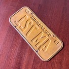 Vintage 1947 Yellow California License Plate 4m 721 Rare Find