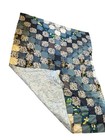 Vintage Handmade Patchwork Quilt Blue Floral Gingham 60x84 Cottage Core