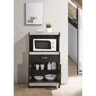 Espresso Gray Wood Microwave Cart Rolling Kitchen Storage Utility Cabinet Shelf