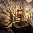 3 Level Dimmable Touch Table Lamp  Black Metal Tree Pattern Touch Control