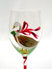 Block Basics 12 Days Of Christmas 9  Hand Painted Goblet - Six Geese A Laying