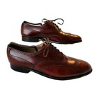Vintage Johnston   Murphy Aristocraft Burgundy Oxford Wingtip Size 9 Dress Shoe