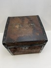 Vintage Steamer Trunk Small Chest Storage Box Antique Decor Brown Victorian Old