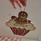 Vintage Handcrafted Wooden Gingerbread Man Ornament 6  Christmas 