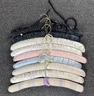 Set Of 8 Satin Covered Padded Lingerie clothes Hangers Various Colors   Pattern