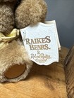 Robert Raikes Bear Nursery Miniatures Wooden Face Teddy Plush Vtg 1990