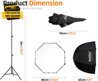 Photo Studio 80cm 31 5in Portable Octagon Umbrella Softbox 190cm Light Stand 