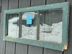 1 - 34 X 16 Vintage Basement Window Sash Rare Find 3 Pane Frame 1940s