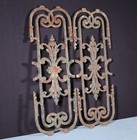 32  Tall Pair Of Large French Antique Cast Iron Window Grilles Panels