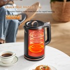 Olega 1 8l Electric Kettle 1500w Stainless Steel Tea Boiler Auto Shut Off Black