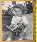 Vintage 8x10 Rare B w Photo Portrait Child Reading Dr Seuss Book Nursery Art