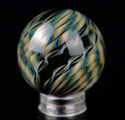 Bryan Trillas Glass Marble filigree 14 Cane Pattern uv blues  Orange 1 0-1 1inch