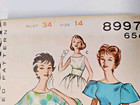 Butterick 8997 Dress Sewing Pattern Ladies 14 Vtg Uc Puff Flare Cuff High Waist