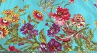 New W Tags April Cornell Tablecloth 60x84   Beautiful Aqua Wildflowers