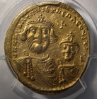 610-641 Ad Pcgs Xf   Gold Byzantine Heraclius   Her Constantine Au Solidus