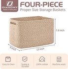 4 Pack Storage Baskets For Organizing  Cube Storage Bins For Shelves  Rectangle