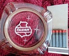 Vintage Falstaff  Beer  Glass Ashtray-2 Full Matchbooks