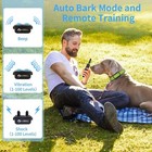 Rechargeable Waterproof Dog Bark Collar With Remote   Flashlight - 3300ft Range