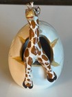 Adorable Giraffe Handmade Mexican Ceramic Hatching Egg Sculpture 3  Tall
