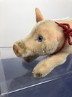 6    Long Vintage White Mohair Steiff 1960   s Pig Missing Ear Plush No Tag  u