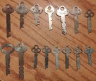 Lot Of 16 Antique vintage Flat Secuity Or Cabinet Keys Yale Corbin Etc  Read