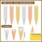 180 Pieces Metal Bookdarts Bookmarks Bulk Mini Tin Brass Book Line Marker Mixed