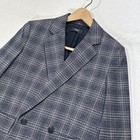 Theory Women Double Breasted Blazer Gray Wool Jacket Button Long Sleeve Size 0