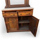 Antique Victorian Walnut Marble Top Washstand Cabinet W Mirror 2 Drawer Home