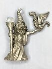 Vintage 1987 Spoontiques Wizard dragon crystal Staff Pewter Fantasy Dnd Figurine