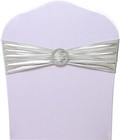 10pcs Chair Cover Stretch Band With Buckle Slider Sashes Bow Wedding Banquet    