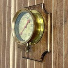 Antique Us Gauge Co Ny Brass Steam Gauge  Mounted On Wood
