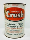 Vintage Orange Crush Soda Pop Fountain Syrup Gallon Advertising Can Tin Empty