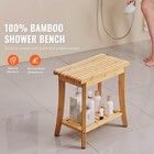Bamboo Shower Bench Inside Shower Stool Chair With Storage Shelf For Bathroom