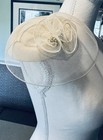 Vintage Ivory Fascinator Hat Mesh Wedding Church Derby Tea Party Elegant