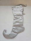 Christmas Stocking Silver Lace Roses Very Ornate One Of A Kind Excellent 