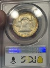 1954-s Franklin Half Dollar 50c Pcgs Ms65 Dual Side Toned Silver Coin
