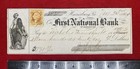 1864  first National Bank  Harrisburg  Pa  Bank Check vignette scott R6c Stamp 