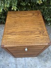 Vntg Mid Century 60s 2 Drawer Legal Letter Vertical File Cabinet Printer Oak