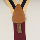 Trafalgar Suspenders Yellow Navy Grosgrain Ribbon Braces Leather Button England
