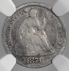 1871  H10c Liberty Seated Half Dime  Ngc Vg Details  rev Scratched   8404749-038