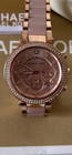 Michael Kors Parker Rose Gold-tone Blush Acetate Band Women s Watch Mk5896