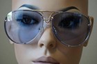 Men Women Classic Vintage Retro Aviator Style Sun Glasses Gold Frame Blue Lens