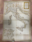 Italy 1806 Herisson Very Large Antique Engraved Map 19th Century