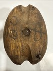 Vintage Primitive Wooden Double Sheave Block Pulley Farm nautical industrial 3x2
