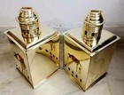 Set Of  2 Pc Solid Brass Port Starboard Lanterns Nautical Oil Lamps  Ship Lights